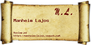 Manheim Lajos névjegykártya